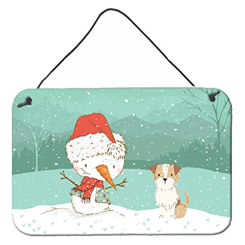 Caroline's Treasures CK2096DS812 Brown and White Terrier Snowman Christmas Wall…
