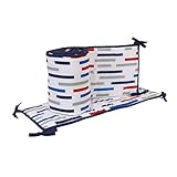 Little Love by NoJo Multi Dash Print 4 Piece Nursery Crib Bumper, Navy/Blue/Red/Grey