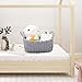 CutieUnion Cotton Woven Storage Baskets with Dual Rope Handles for Toy Storage Durable Nursery Bins(3 Pack,Grey)