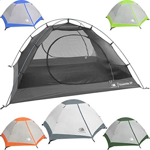 2 Person Backpacking Tent with Footprint Lightweight Yosemite Two Man