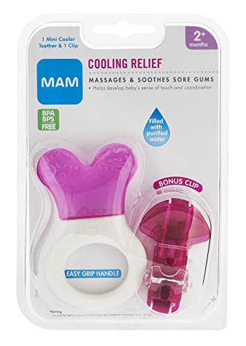 MAM Mini Cooler Teether with Clip, Girl, 2+ Months