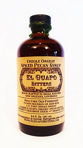 El Guapo Bitters Creole Orgeat Syrup | Made With Pecans Instead Of Almonds And Pure Luisianna Cane Sugar | Perfect Addition To Milk Punch Or Eggnog | Excellent Almond Syrup Substitute (8.5 oz)