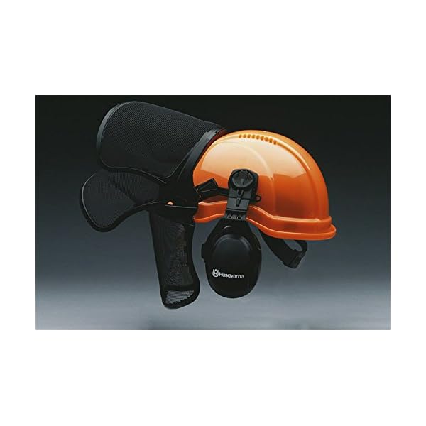 Original Husqvarna Waldarbeiterhelm, funktionell, mit Ultravision-Visier und Gehörschutz – Bild 3