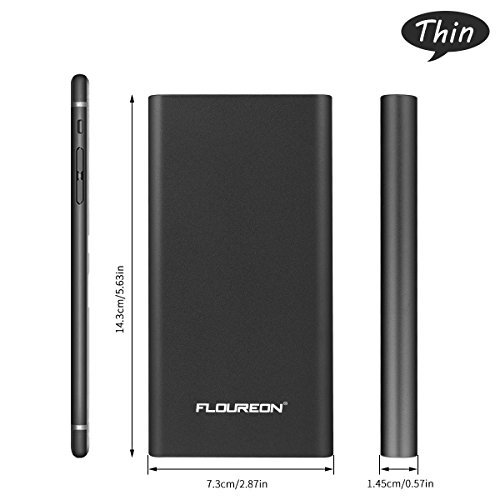 12000mAh Polit Power Bank Charger with 3A Type C Input and Output, Floureon Portable External Battery Cell Phone Charger USB Power Banks for iPhone Xs/X Max/XR X/8, iPad Mini/Air, Samsung Galaxy etc