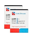 3.7v 2500mah Rechargeable Business Li-ion Battery for Samsung S2 I9100 / T989 / I727 / Sgh-I515 (2PCS)