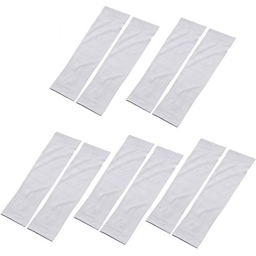 Koolsants 5 Pairs Cooling Arm Sleeves Cover UV Sun Protection Basketball Sport Outdoor Training, Basketball, Volleyball, Football, Riding, Driving, Length: 16inch