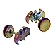 Stainless Steel Mens Womens Batman Pattern Stud Earrings Bonnie (Colorful Matte Surface)