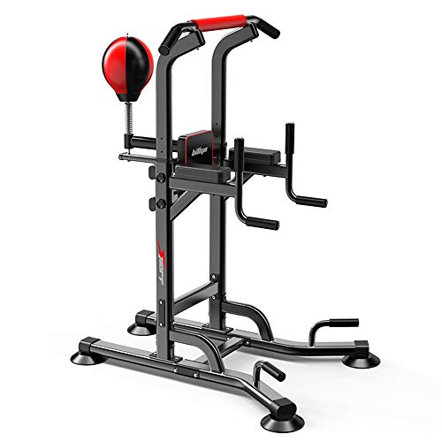 ZJDU-Power-Tower-Indoor-FitnessWorkout-Adjustable-Height-Pull-Up-Dip-Station-Multi-Function-Home-Strength-Training-Fitness-Workout-Station