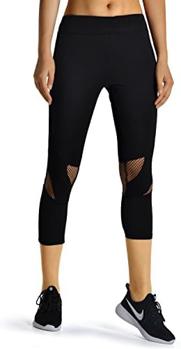 iYoga Women's Yoga Pants Leggings Workout Running Pants with Sleek Contrast Mesh Panels(Gyb120_Black,Large)
