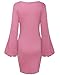 SOLERSUN Women's Casual Wrap Long Sleeve Elegant Bodycon Tie Waist Sweater Pencil Dresses