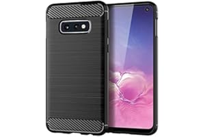 Aikcks for Samsung Galaxy S10E Phone case, Shockproof, Scratch Resistant Carbon Fiber Jacket, Soft TPU, for Galaxy S10 E case (Black,)