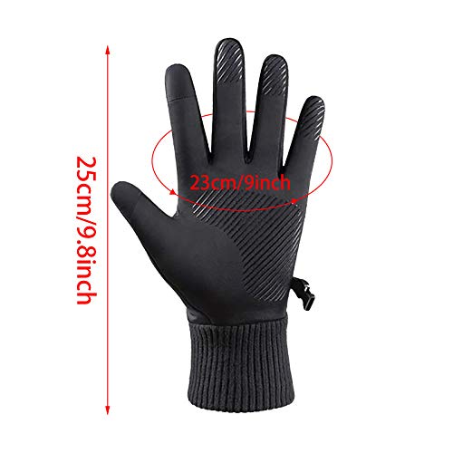 Guantes de Pantalla Táctil Guantes Cálidos A Prueba de Viento Guante Escalada Antideslizante Impermeable de Terciopelo para Hombre y Mujer (L)
