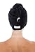 Texere Women's Viscose from Bamboo and Cotton Terry Hair Towel - Lightweight, Absorbent Quick Drying Hair Wrap - Twist Towel with Elastic Loop Holder (Tya, Black, U)