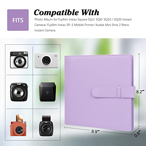 2Pcs,192 Pockets Photo Album fo Fujifilm Instax Square SQ1/SQ6/SQ10/SQ20  Camera, SP-3 Mobile Printer, Kodak Mi
