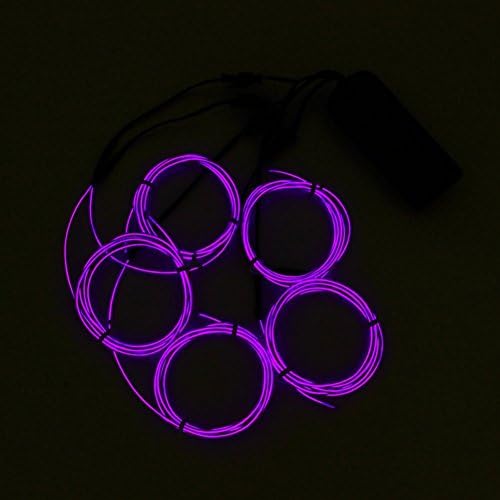 Matacai Neon Light El Wire with Battery Pack,5 by 1-Meter, Purple，best idea for Christmas,Halloween,wedding,parties,etc