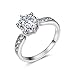 SPILOVE Serend 18k White Gold Plated 1.5ct Heart and Arrows Cut Cubic Zirconia Solitaire Wedding Engagement Rings, Size 7