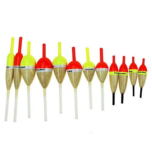 Krazywolf Balsa Slip Floats for Ice Fishing,1/2 to 1 Inch,Pack of 12 - Thumbnail 5