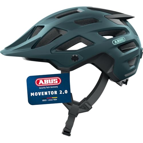 ABUS MTB-Helm Moventor 2.0 - komfortabler Fahrradhelm fürs Gelände - All-Mountain-Helm - für Damen und Herren - Blau Matt, L