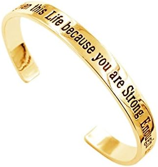 YOYONY Gifts for Women Classic Hand-Stamped Inspirational Message She Believed she Could so she did Bracelets