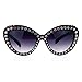 SA106 Iced Out Engraving Bling Womens Thick Plastic Cat Eye Sunglasses