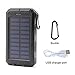 Solar Power Bank 20000mAh Solar Charger Waterproof Portable External Battery USB Charger Built in LED Light with Compass for iPad iPhone Android Cellphones (Black1)