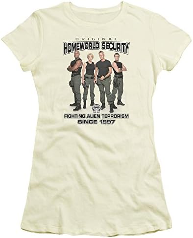 Stargate SG1 Homeworld Security Juniors Short Sleeve Shirt Cream 2X