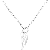 Sterling Silver Angel Wing Necklace – 18” Chain, Handmade Memorial Jewelry, Sympathy Gift for Loss