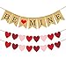 Valentines Day Banners - BE Mine Burlap Banner with 2 Felt Heart Garland Banners - Valentine's Day Decorations, Wedding, Engagement Party Supplies
