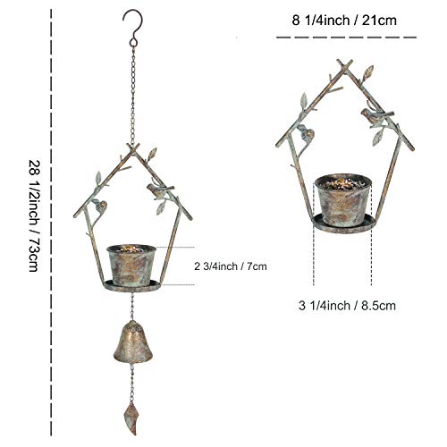 Kimdio Hanging Bird Feeder Tray Bell Seed Tray for Bird Feeders, Outdoor Garden Backyard Decorative Great for Attracting Pet Hummingbird Feeder with 3.5 inch-Dia - Thumbnail 5
