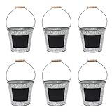 Hosley 7.5 Inch Diameter Set of 6 Metal Pail With