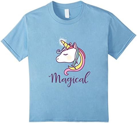 Kids Cute Unicorn Magical Rainbow Tee Shirt for Girl Women Kid 10 Baby Blue
