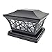 iGlow 4 Pack Black 6 x 6 Solar Post Light SMD LED Deck Cap Square Fence Outdoor Garden Landscape PVC Vinyl Wood