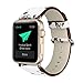 MagicFeel Floral PU Leather Apple Watch Band 38mm, Replacement Strap Wrist Watch Band for Apple Series 1 Series 2 Series 3 2017 (White with Grey Flower-38mm)