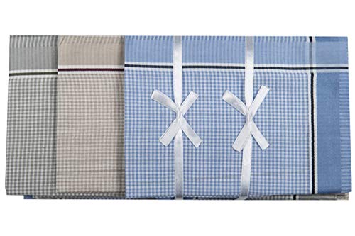 LuluVin Mens Classic Cotton Handkerchiefs Soft and Large 12 Pack (Pattern #4)