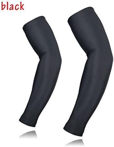 NEW PREMIUM 2pc/set Arm Compression Sleeve NO LOGO - SUPERB for Football, Basketball, Baseball, Soccer, Golf, Tennis, Hockey, Rugby, Bowling Etc. X-Large Black