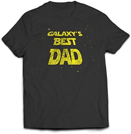 Galaxy's Best Dad T-shirt,X-Large,Black