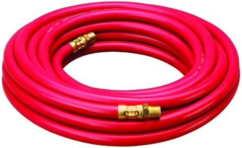 Amflo 512-25E Red 300 PSI Rubber Air Hose 1/4" x 25' With 1/4" MNPT End Fittings