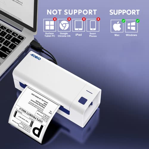 AOBIO 4x6 Bluetooth Thermal Label Printer Shipping Label Printer for