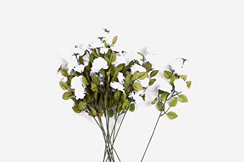Poly Silk Camellia Floral Stems | 12 Stems (White)