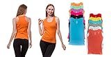 12 Pieces Pack Women's Ribbed 100% Cotton Tank Tops-Assorted Color