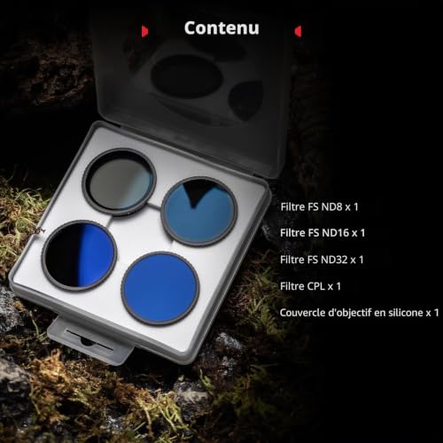 SMALLRIG ND Filter Kit for DJI Osmo Action 5 Pro/Action 4, 5 Pack CPL FS ND8 ND16 ND32 Polarizing Neutral Density Filter Clip On Silicone Lens Protector - 5411