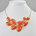 Jane Stone Orange Red Statement Choker Necklace Bib Fashion Necklace Evening Party Jewelry(fn0564-orange Red)