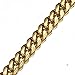Aiyidi Strong Dog Chain Gold Leash Long 3FT 4FT 5FT 18K Stainless Steel 12mm Curb Cuban Link Dog Leash with Comfortable Genuine Leather Handle(Gold, 3FT)
