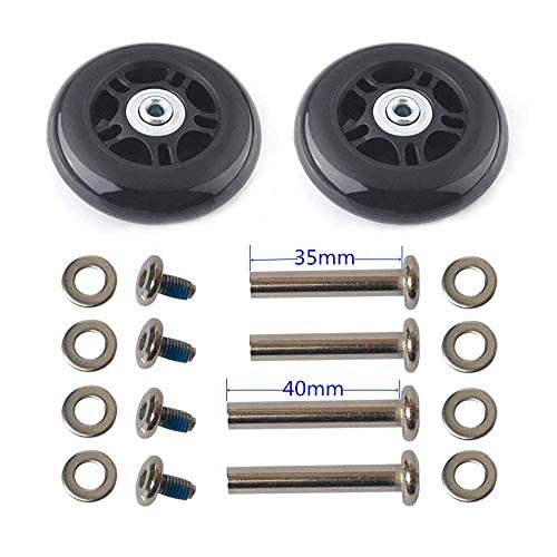 LOTOWELZON 1 Pair Luggage Replacement Wheels 75mm with 6mm(0.24") Bearings Repair Kits ABEC 608zz for Suitcase and Inline Outdoor Skate and Caster Board (OD75* W24mm/2.95"x0.94")