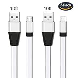 Micro USB Cable Android High Speed Charger Long Cable Fast Charger 10 FT 2Pack for Vape Pen Charger Samsung S7/S7+/S6/S6+ Galaxy J3 J7 S7 S6 Edge honor 10/6x cord LG G4/G3/G2/V10/K20