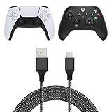 Charging Cable for Xbox Series X/Series S Controller, Fast Charging USB Type C Charger Cord Campatible with Sony PS5 Dual Sense Controllers, Nintendo Swith and Switch Lite- 16.4ft (Color: Black)