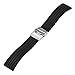 TRUMiRR 22mm Silicone Rubber Watch Band Strap for Samsung Gear S3 Classic Frontier, Gear 2 R380 R381 R382, Moto 360 2 46mm Men, Asus Zenwatch 1 2 Men, Pebble Time, LG G Watch Urbane, Black