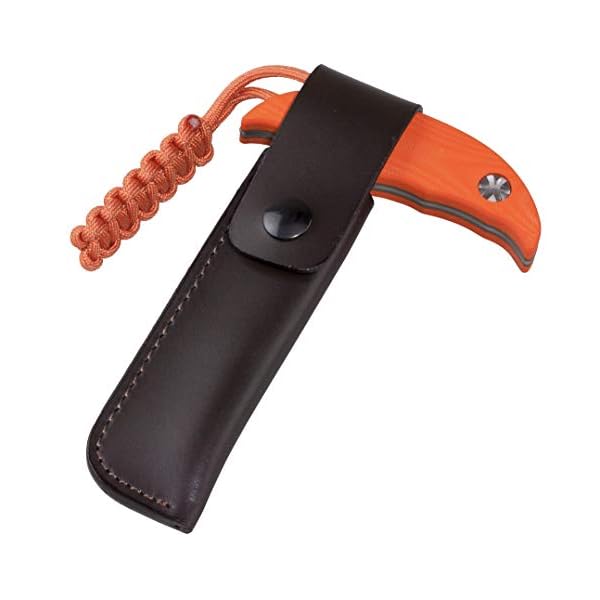 Merkel GEAR Aufbrechsäge Knochensäge Schlosssäge 11cm aus rostfreiem AISI 420 Stahl G10 Griffschalen Orange mit… – Bild 4