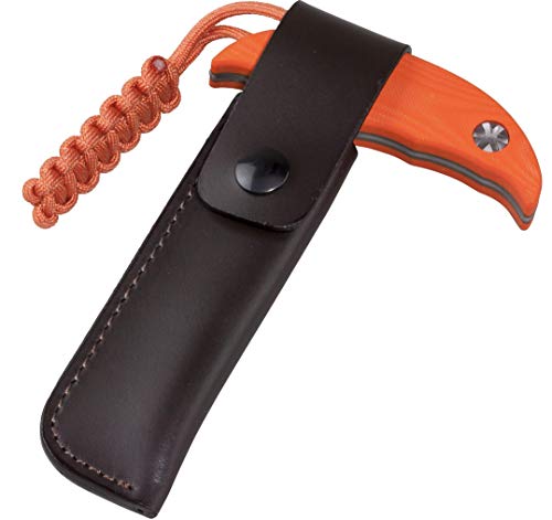 Merkel GEAR Aufbrechsäge Knochensäge Schlosssäge 11cm aus rostfreiem AISI 420 Stahl G10 Griffschalen Orange mit… – Bild 4