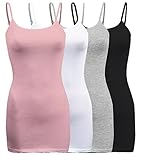 ShezPretty 4 Pack - Women's Basic Cami with Adjustable Spaghetti Straps Tank Top